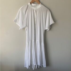 Elegant White Button-Down Dress
